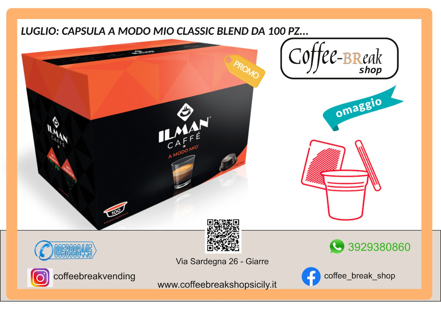 ILMAN COFFEE MODO MIO COMPATIBILE CLASSIC PEZZI 100 - Coffee Break Shop