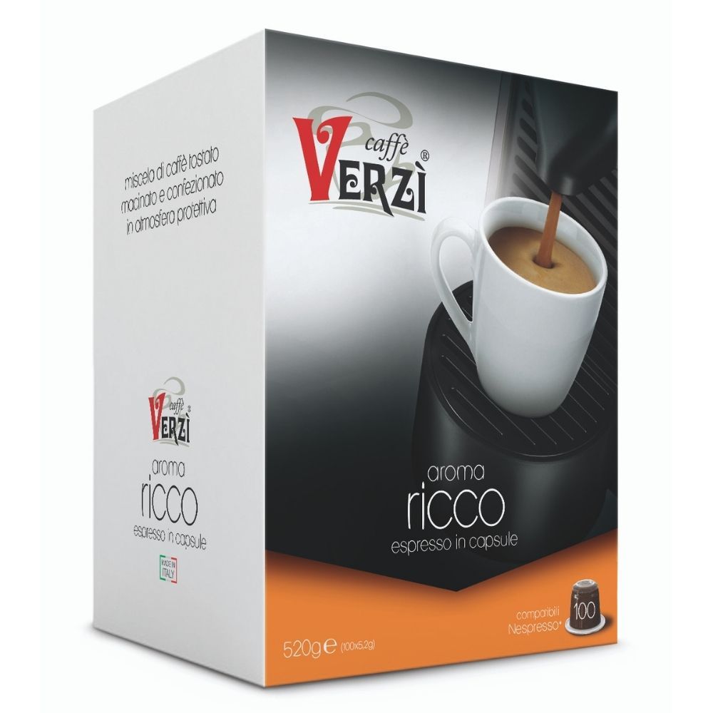 VERZì CAFFè CAPSULE NESPRESSO COMPATIBILI 100 PZ - MISCELA AROMA RICCO - Coffee Break Shop