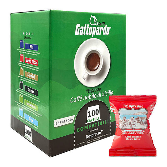 GATTOPARDO COMPATIBILE NESPRESSO GUSTO RICCO 100PZ