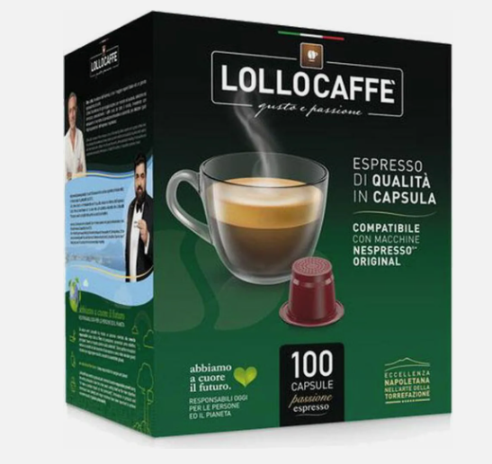 LOLLO COMPATIBILE NESPRESSO MISCELA ARGENTO 100PZ