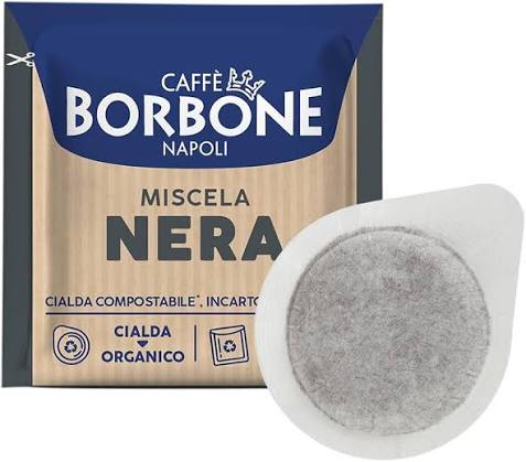 BORBONE CIALDA ESE 44 MM MISCELA NERA 50 - 100 - 150 PZ COMPOSTABILE INCARTO RICICLABILE