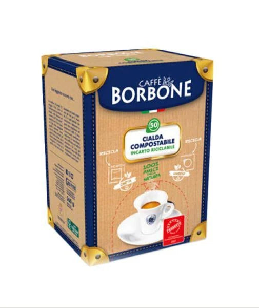 BORBONE CIALDA ESE 44 MM MISCELA ROSSA 50 - 100 - 150 PZ COMPOSTABILE INCARTO RICICLABILE