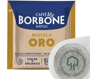 BORBONE CIALDA ESE 44 MM MISCELA ORO - 50 - 100 - 150 PZ  INCARTO COMPOSTABILE