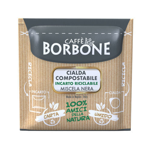 Cialde ESE 44 mm Caffè Borbone miscela NERA 50 - 100 - 150 PZ COMPOSTABILE INCARTO RICICLABILE - Coffee Break Shop