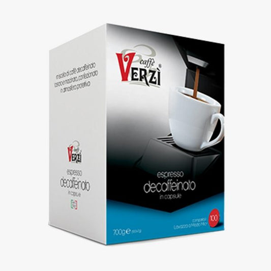 VERZì CAFFè CAPSULA A MODO MIO COMPATIBILE 100 PZ  -  MISCELA DECAFFEINATA - Coffee Break Shop