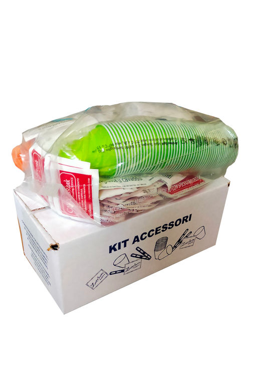 KIT ACCESSORIO ZUCCHERIO BIANCO PALETTINE BICCHIERI 50 - 100 - 150 PZ - Coffee Break Shop